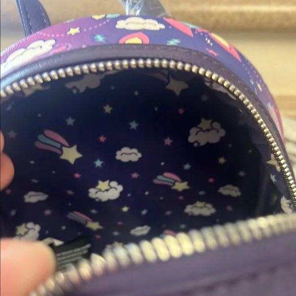 Loungefly Hello Kitty Purple and Blue Cosmic Mini Backpack - Picture 4 of 4